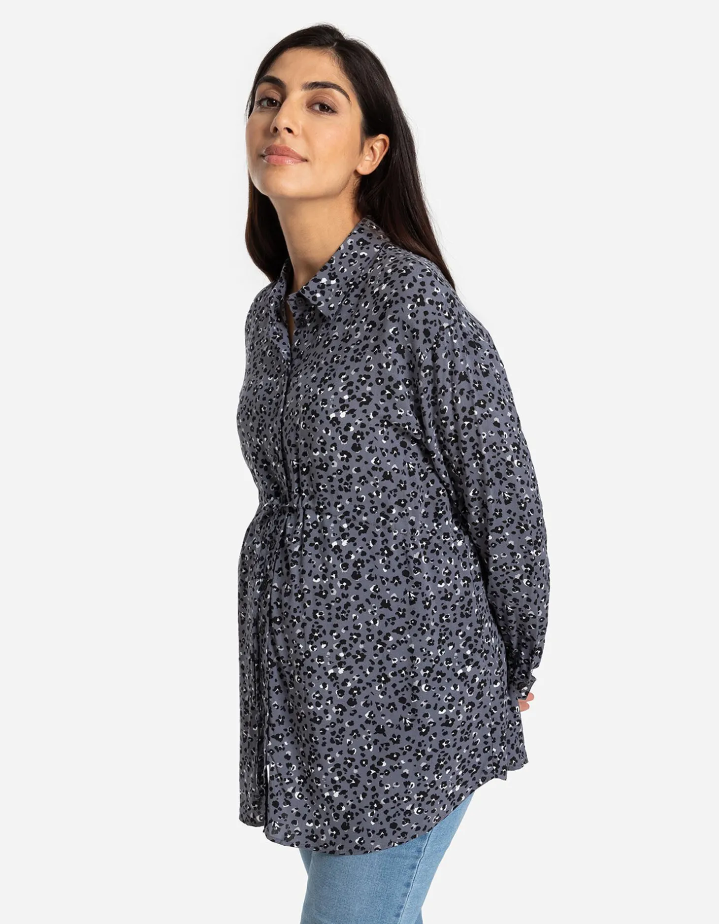 Overhemdblouse - Zwangerschapskleding - donkergrijs