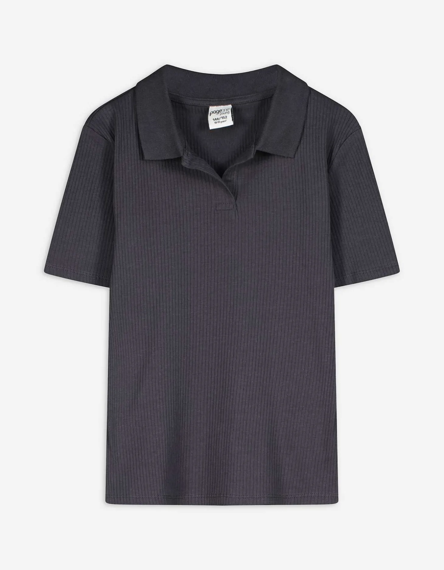 Poloshirt - Geribd - donkergrijs