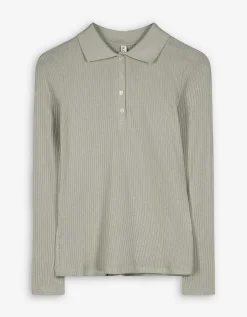 Poloshirt - Geribde structuur - lichtgroen