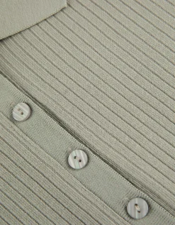 Poloshirt - Geribde structuur - lichtgroen
