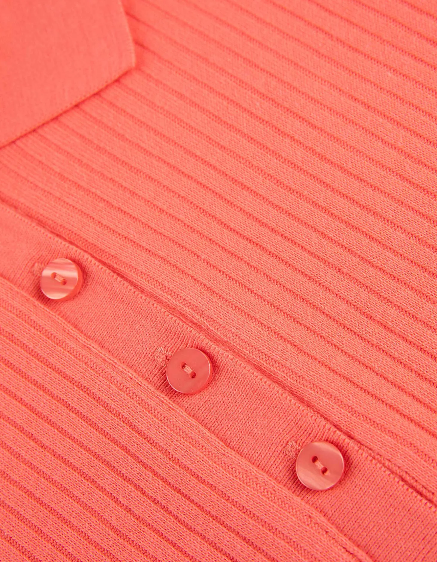 Poloshirt - Geribde structuur - lichtrood