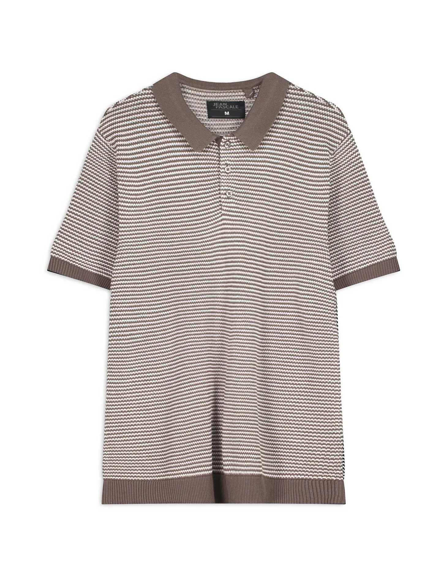 Poloshirt - Motief all-over - lichtbruin