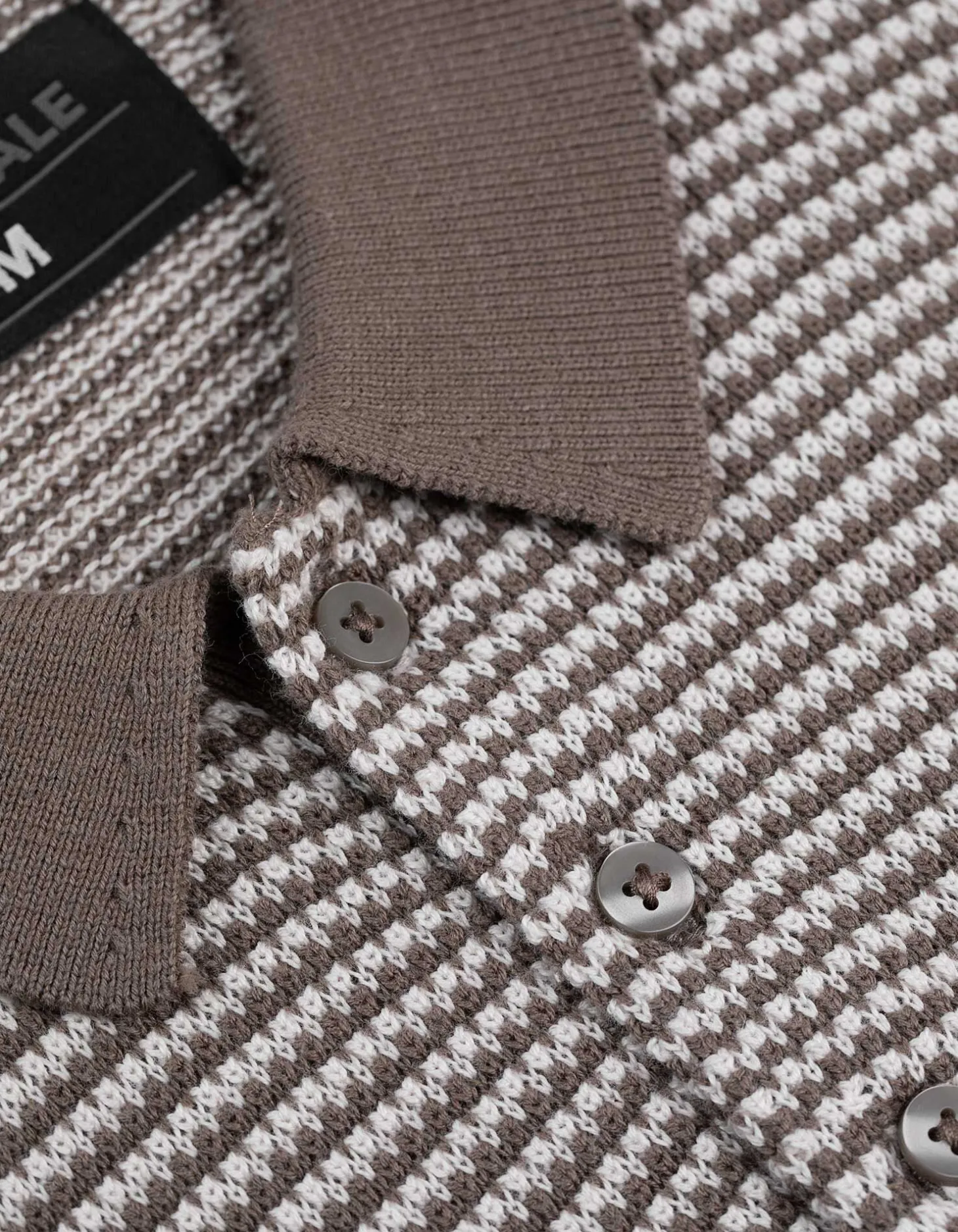 Poloshirt - Motief all-over - lichtbruin