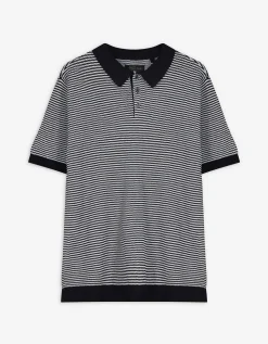 Poloshirt - Motief all-over - donkerblauw