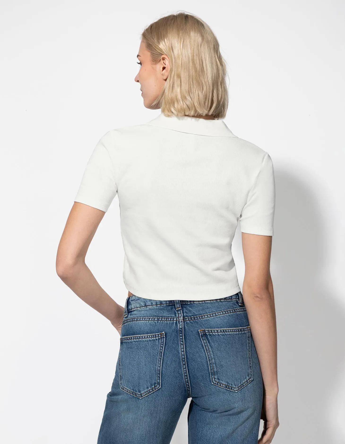 Poloshirt - Overhemd kraag - wit