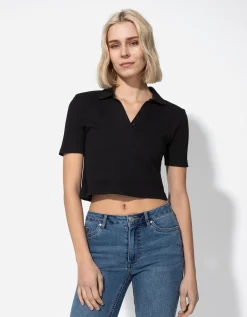 Poloshirt - Overhemd kraag - zwart
