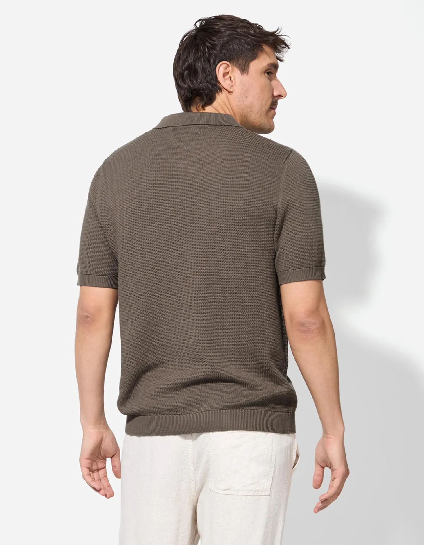 Poloshirt - Polo kraag - lichtbruin