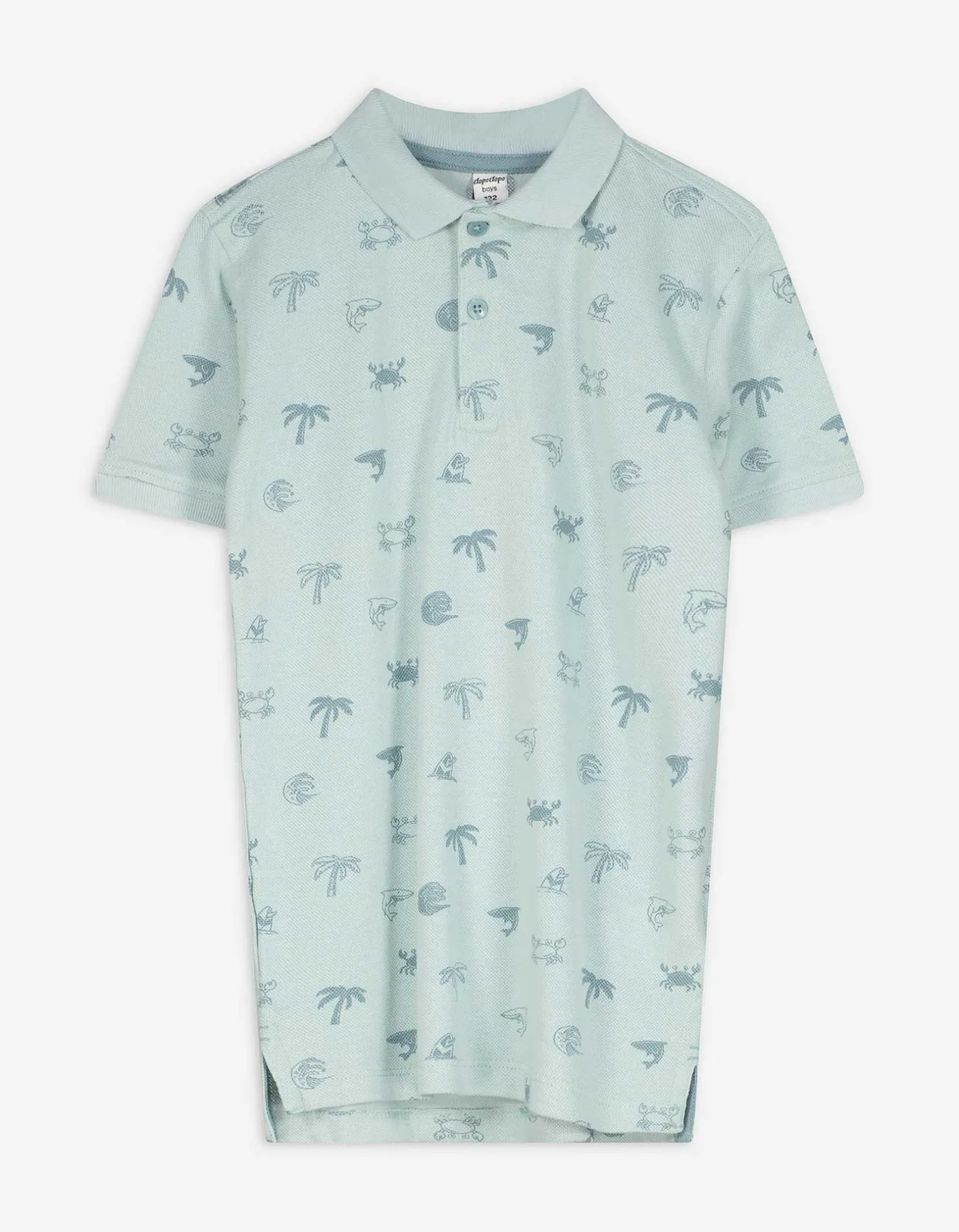 Poloshirt - Print all-over - turkoois