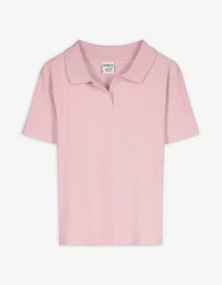 Poloshirt - Ribtricot - pink