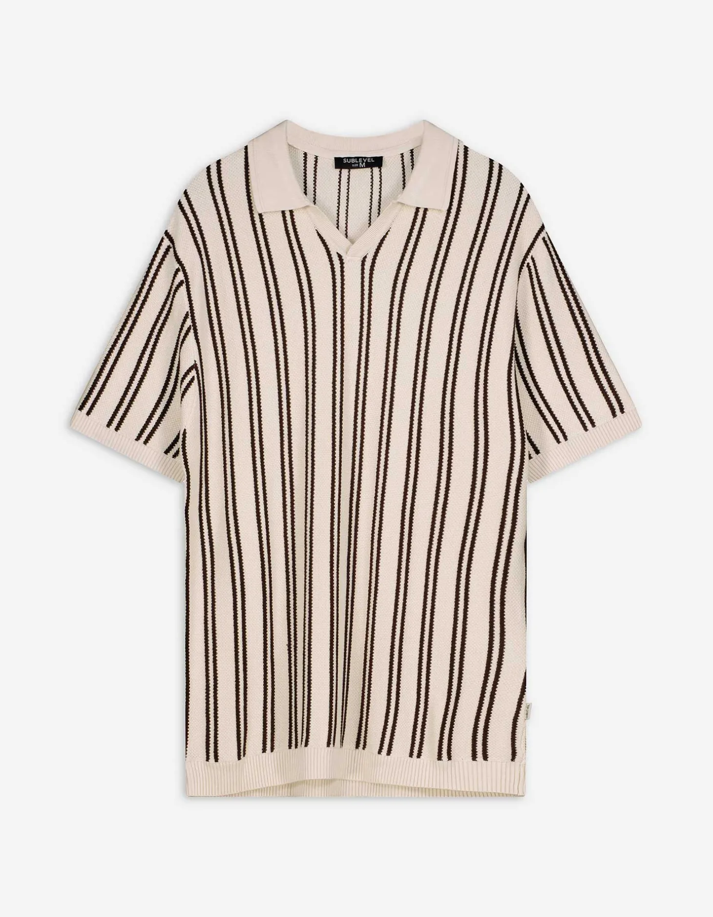 Poloshirt - Strepen - donkerbruin