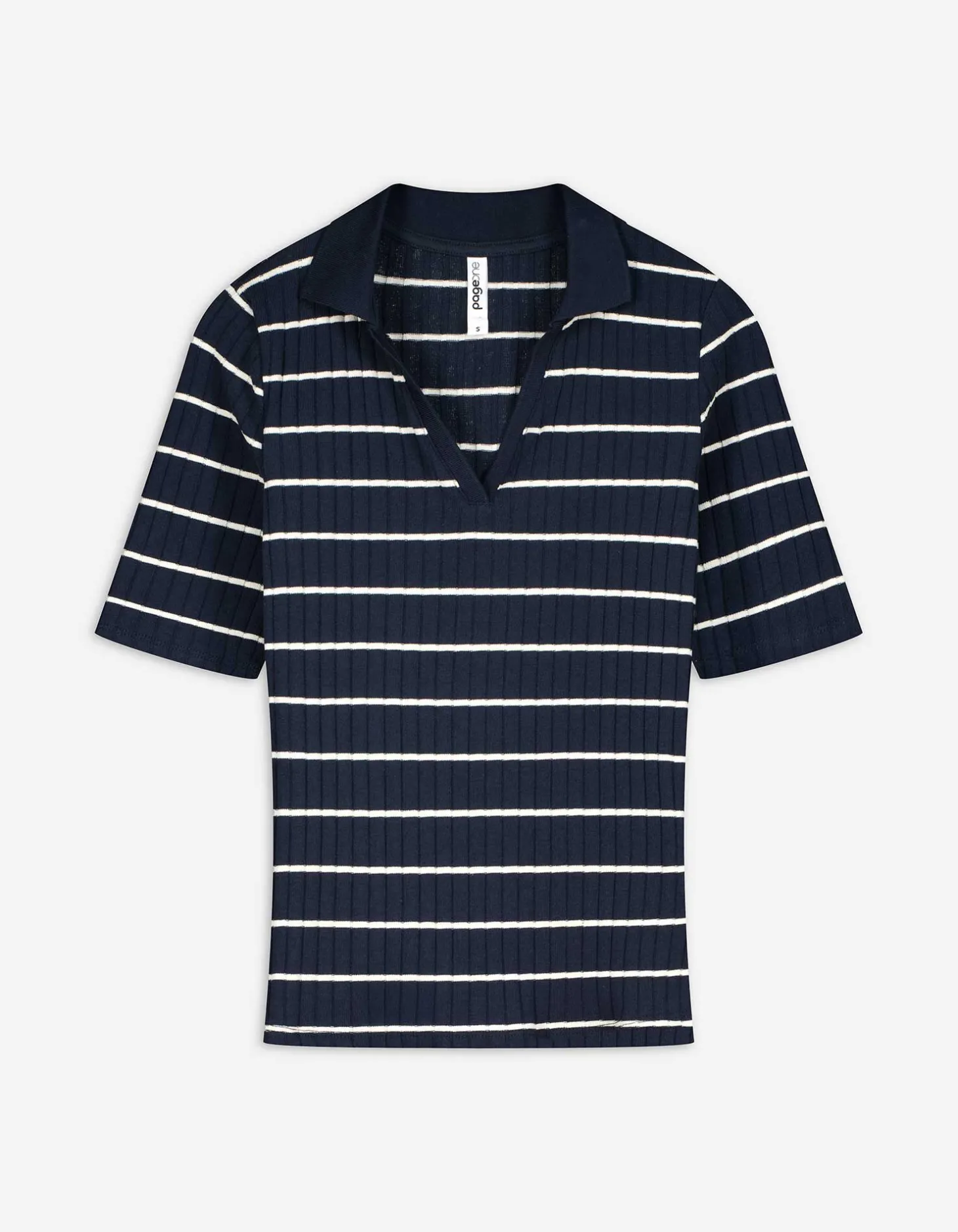 Poloshirt - Strepen - donkerblauw