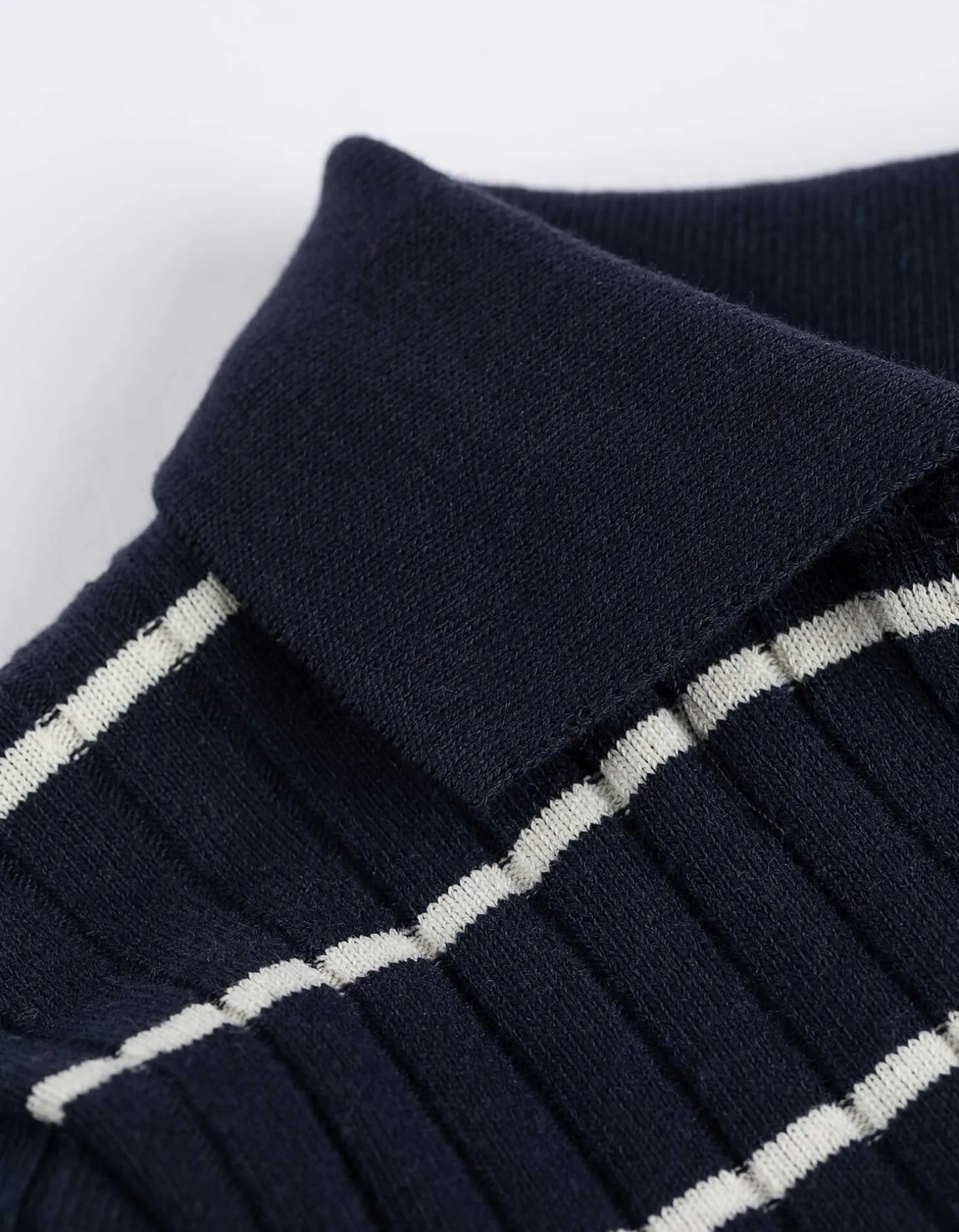 Poloshirt - Strepen - donkerblauw