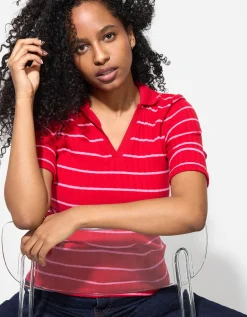 Poloshirt - Strepen - rood