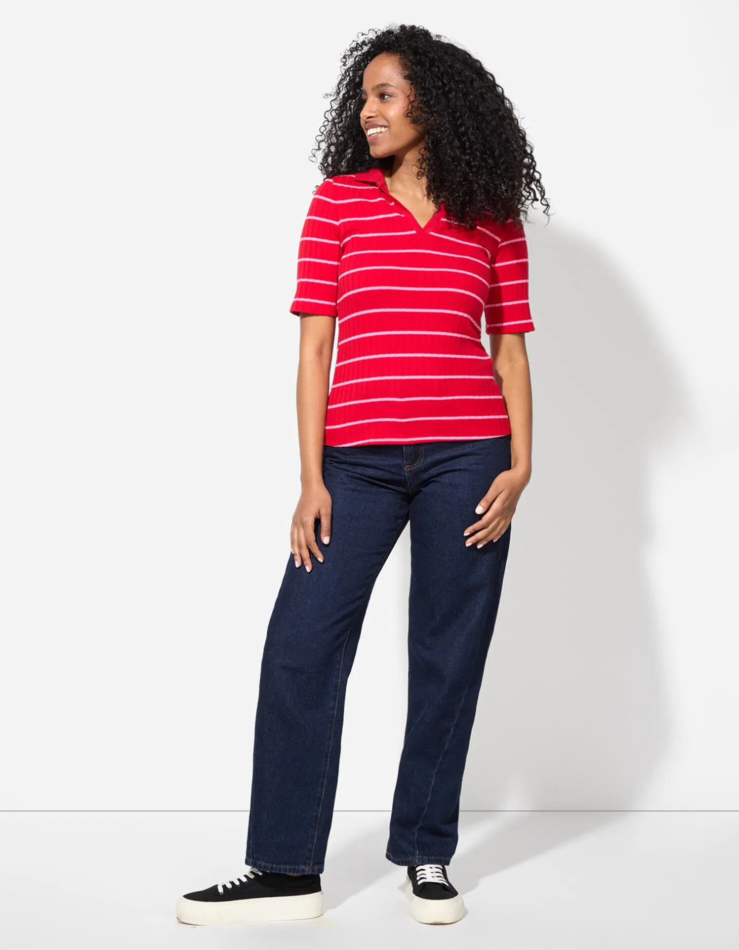 Poloshirt - Strepen - rood
