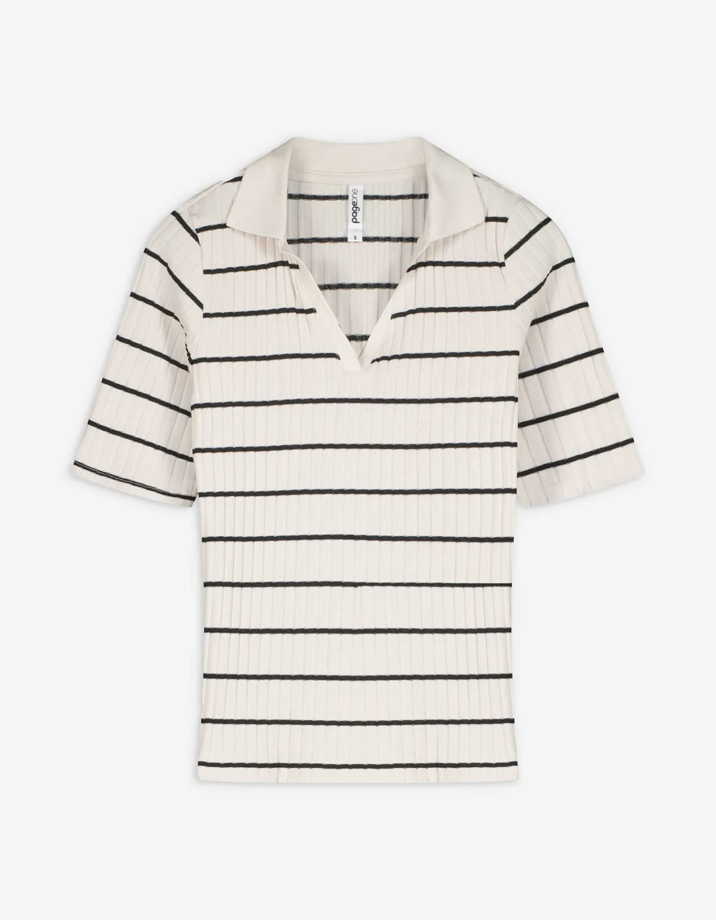 Poloshirt - Strepen - wit