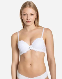 Push-up-bh - Geappliqueerd strikje - wit