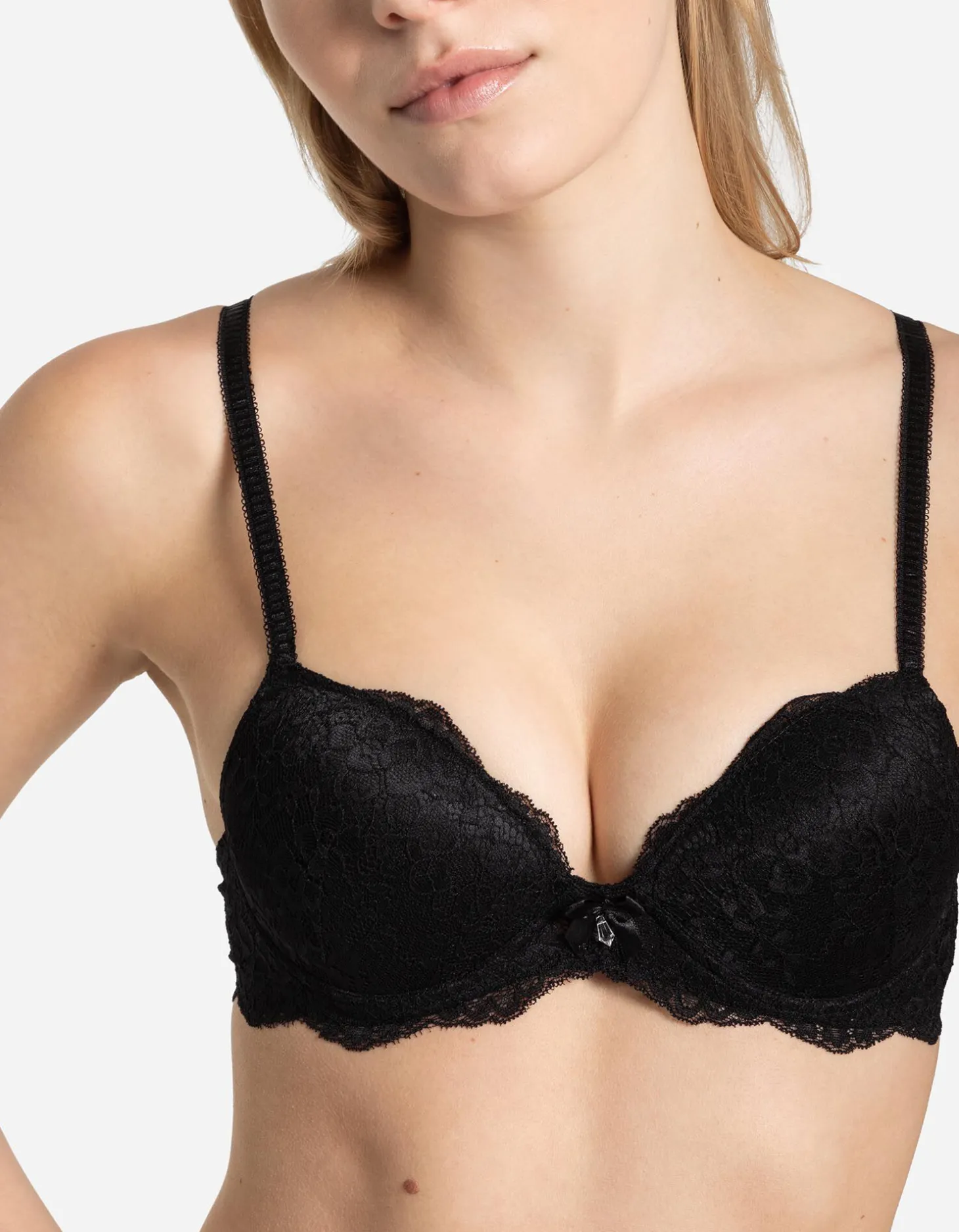 Push-up-bh - Met kant - zwart