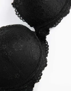 Push-up-bh - Met kant - zwart