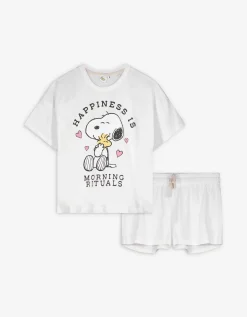Pyjama set van shirt en broek - Snoopy - wit