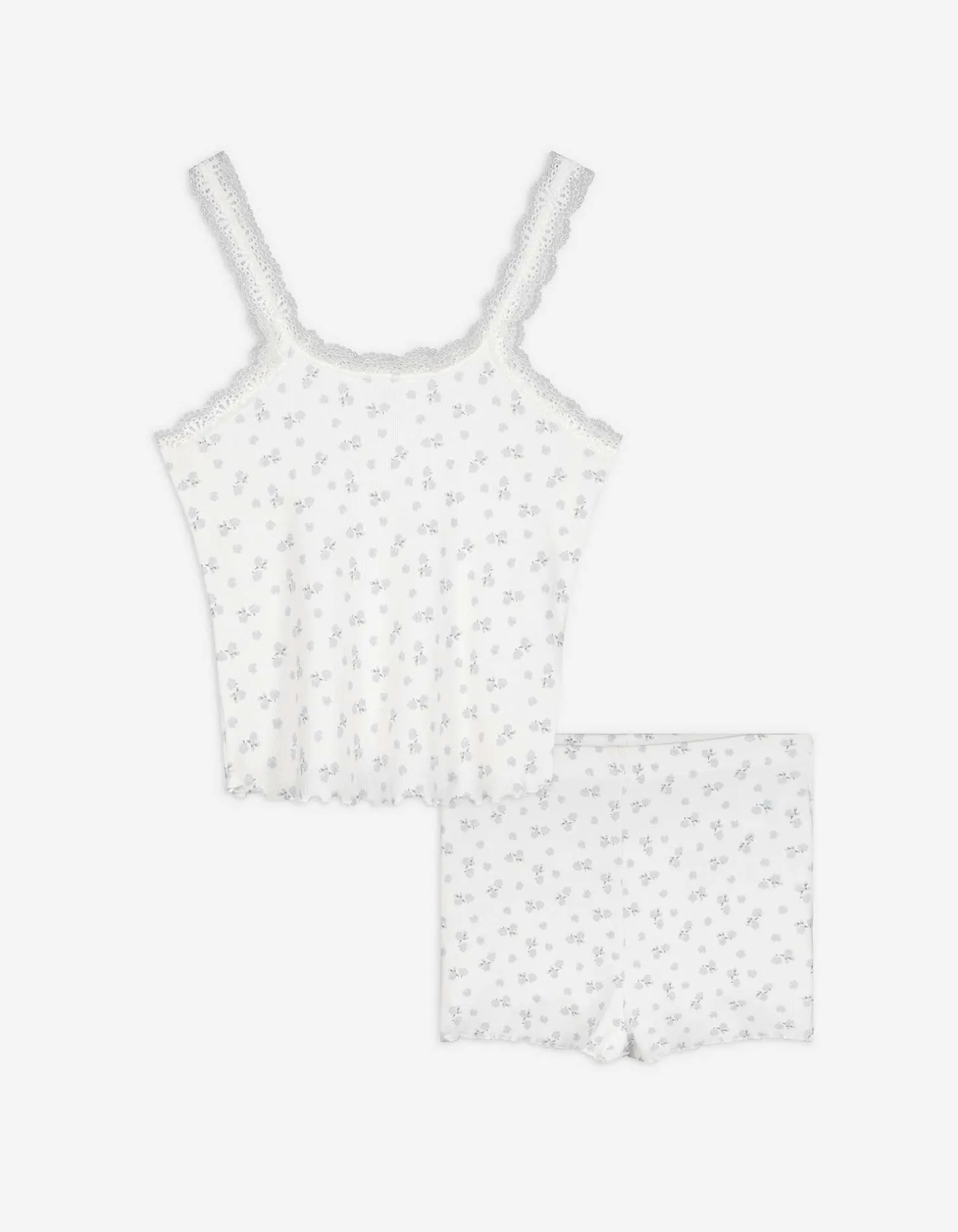 Pyjama set van shirt en broek - Print all-over - wit