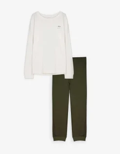 Pyjama set van shirt en broek - Print - brons