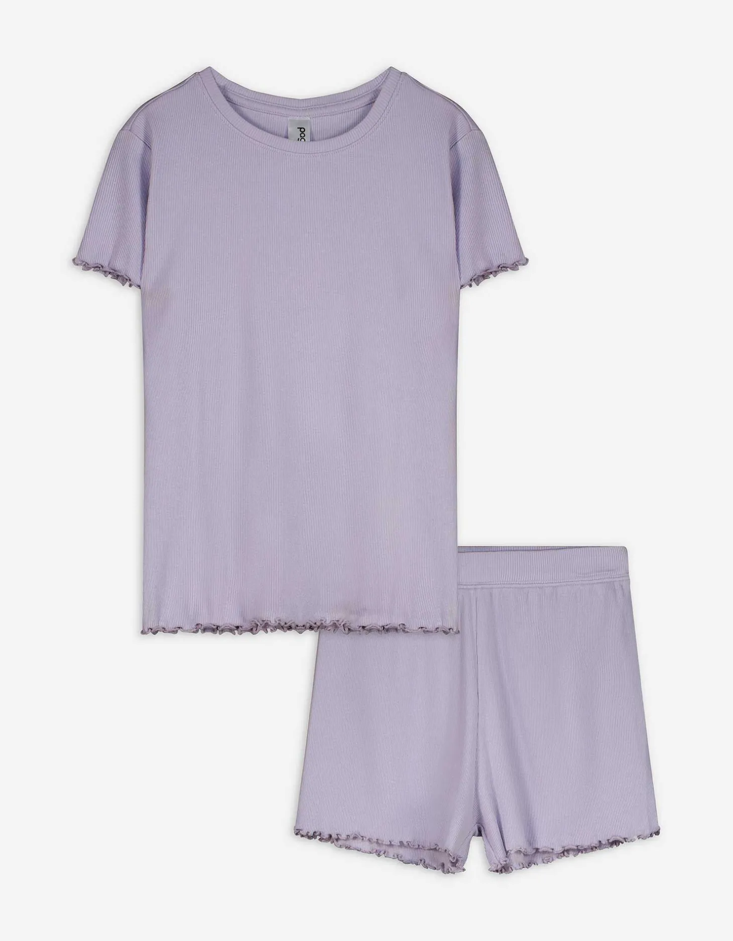 Pyjama set van shirt en shorts - Effen - lila
