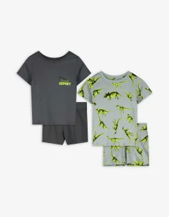 Pyjama set van shirt en shorts - Set van 2 - donkergroen
