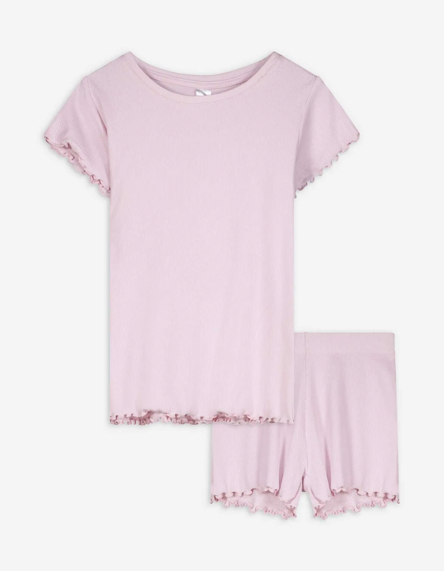 Pyjama set van shirt en shorts - Effen - lila