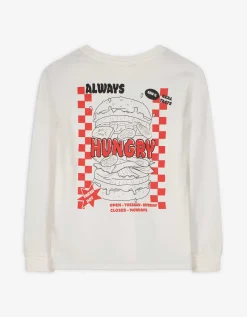 Pyjamaset bestaande uit shirt met lange mouwen en broek - Print op rug - wit