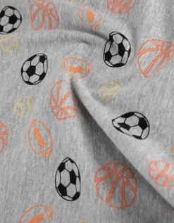 Pyjamaset bestaande uit shirt met lange mouwen en broek - Print all-over - lichtgrijs