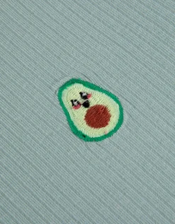 Pyjamaset bestaande uit shirt met lange mouwen en broek - Geschulpte zoom - groen