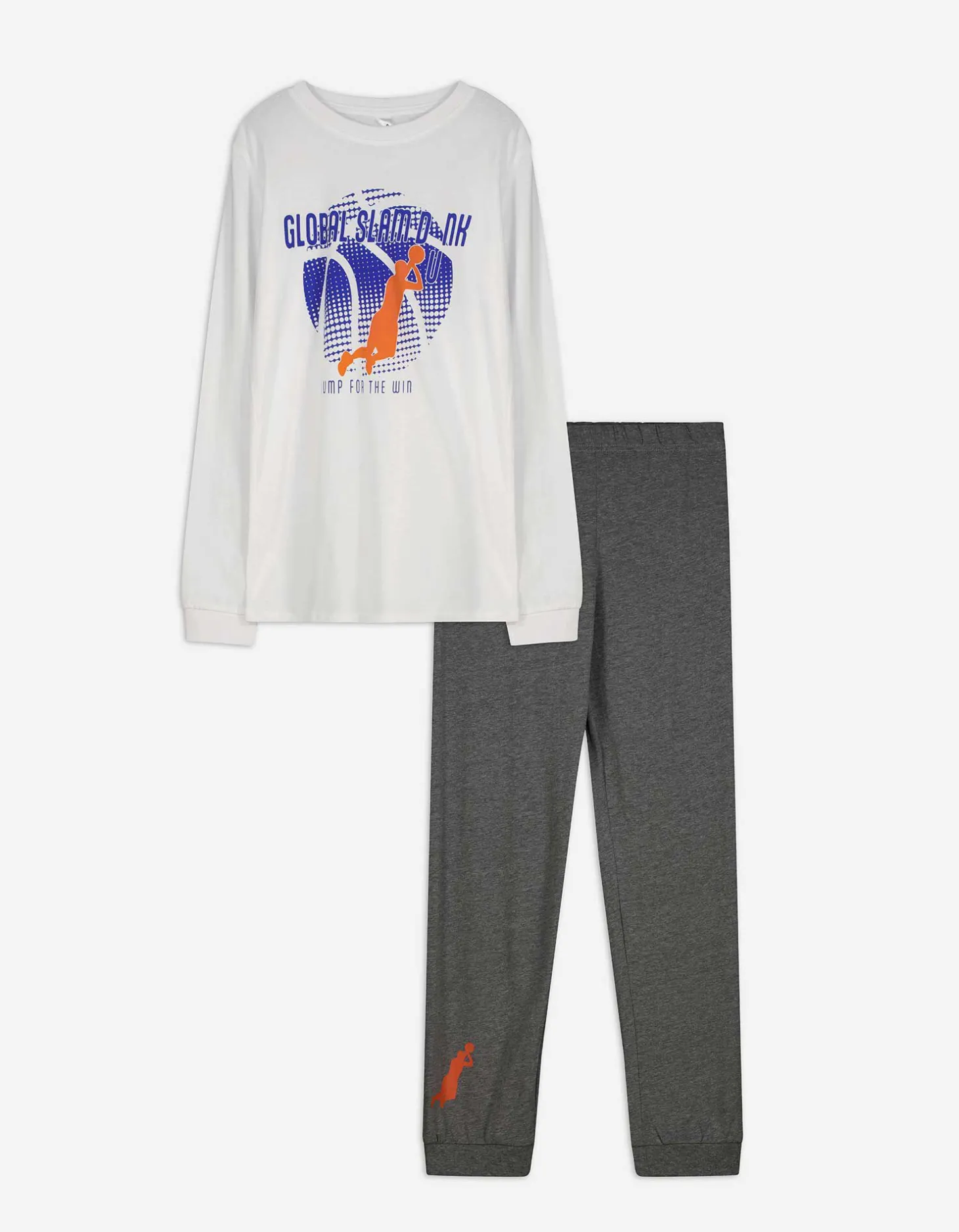 Pyjamaset bestaande uit shirt met lange mouwen en broek - Print - brons