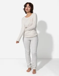 Pyjamashirt - Tekst - wit