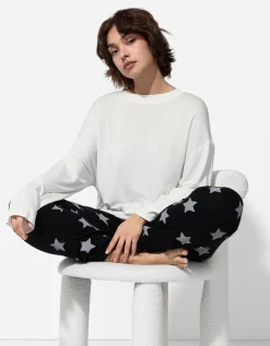 Pyjamashirt - Viscosemix - wit