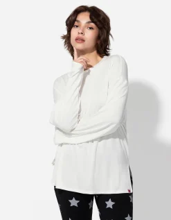 Pyjamashirt - Viscosemix - wit