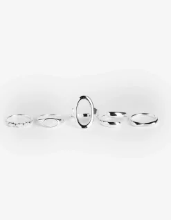 Ring - Set van 5 - zilver