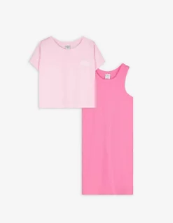 Set overhemd en jurk - 2-in-1 - pink