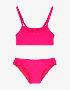 Set van bikinitop en bikinibroekje - Volants - pink