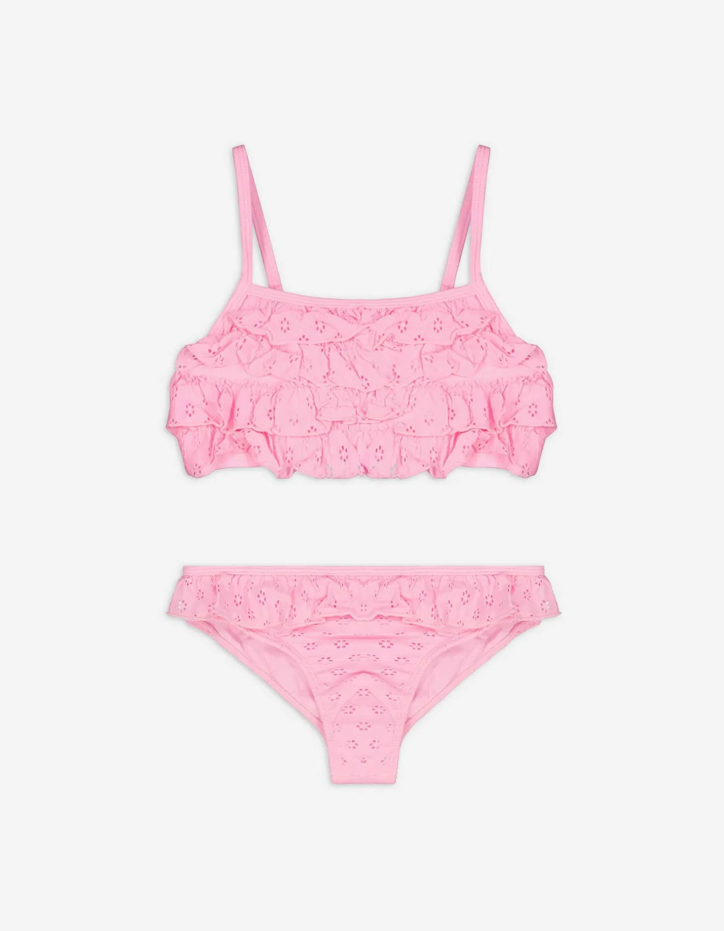 Set van bikinitop en bikinibroekje - Effen - roze