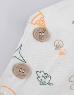 Set van shirt en tuinbroek - Motief all-over - wit