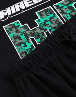 Set van T-shirt en shorts - Minecraft - zwart