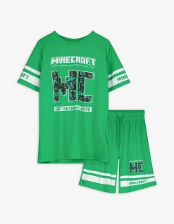 Set van T-shirt en shorts - Minecraft - groen