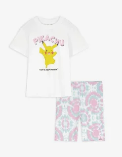 Set van T-shirt en shorts - Pokémon - wit