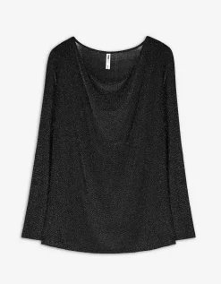 Shirt - Elastische randen - zwart