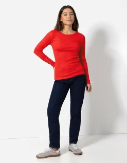 Shirt - Geribde structuur - rood