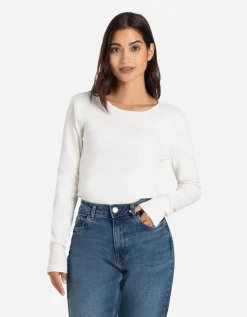 Shirt - Geribde structuur - wit