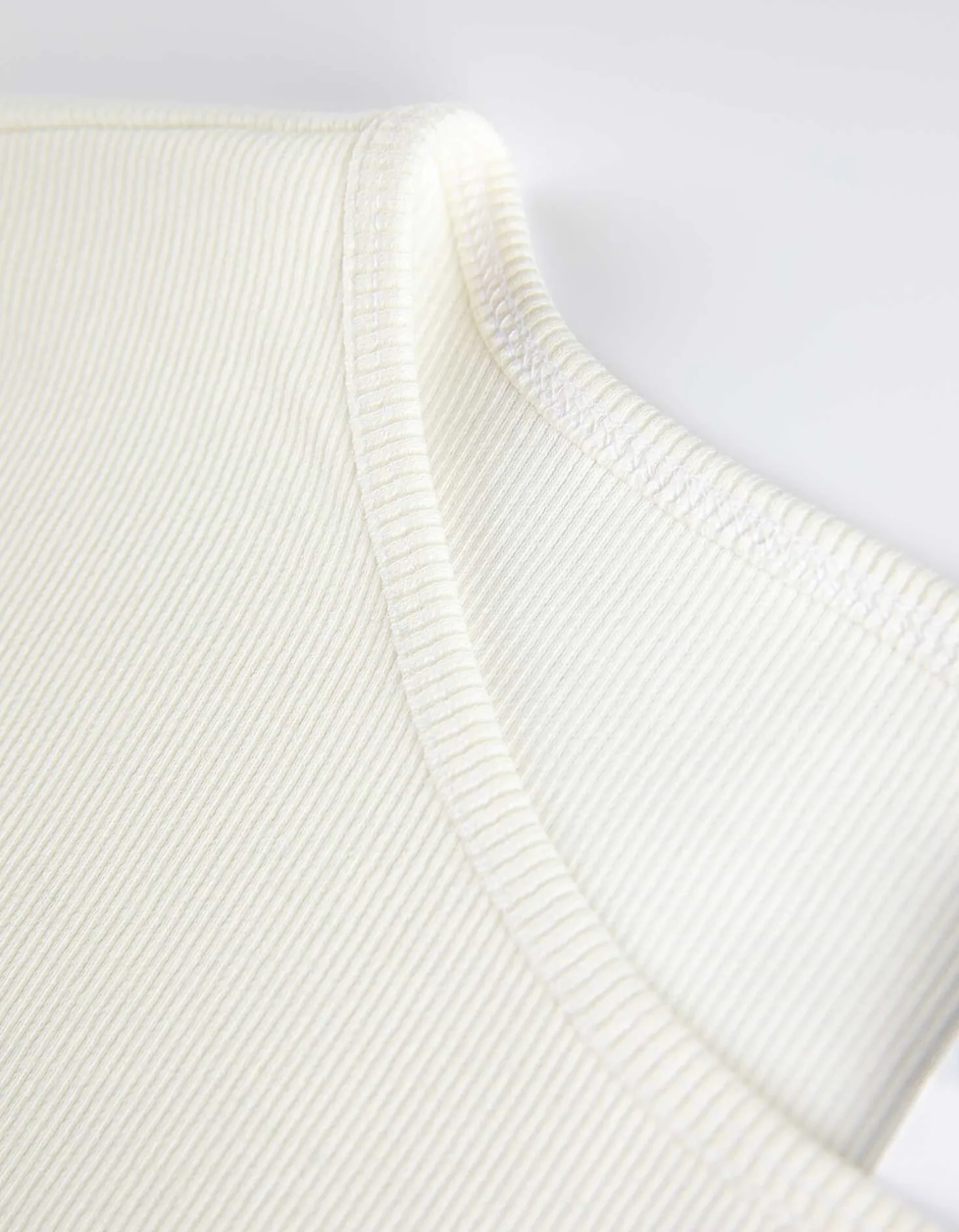Shirt - Geribde structuur - wit