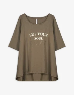 Shirt - Siersteentjes - donkergroen