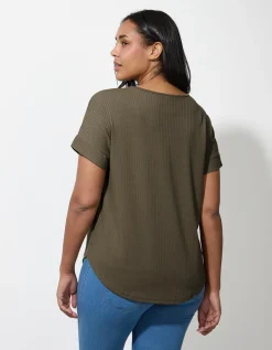 Shirt - V-hals - donkergroen