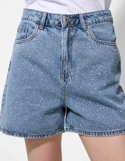 Short - Hoge taille - blauw